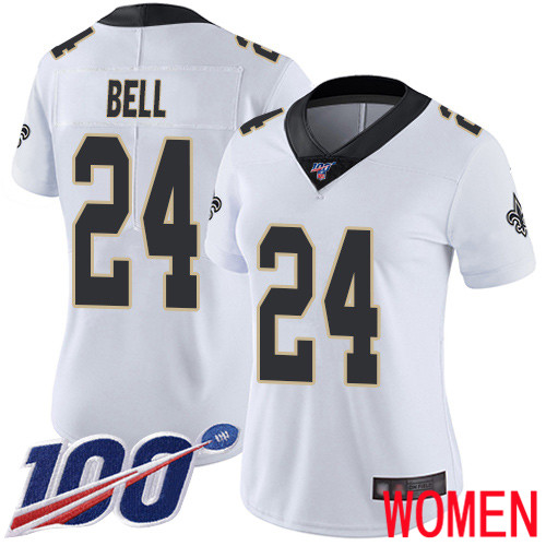 New Orleans Saints Limited White Women Vonn Bell Road Jersey NFL Football #24 100th Season Vapor Untouchable Jersey